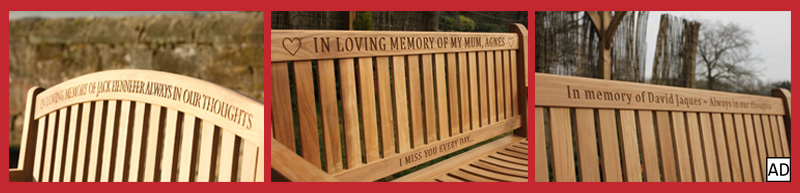 engraved memorial benches and commemorative benches
