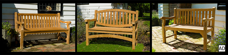 garden benches on grass and a patio all for sale from wealden benches