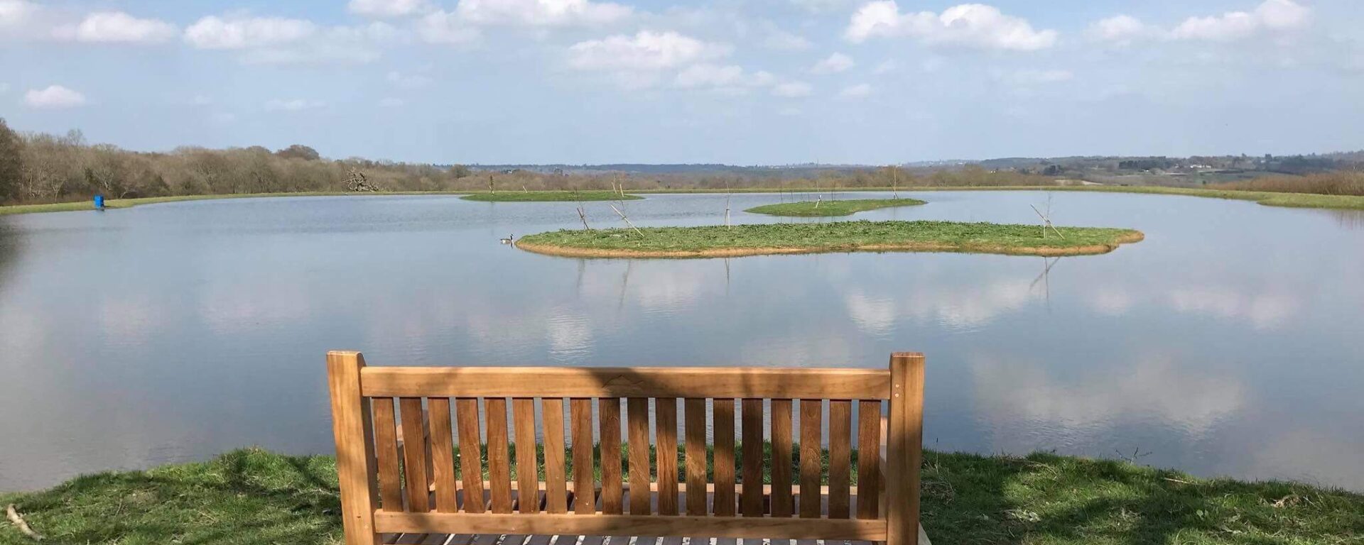 a Remembrance Bench looking over a lake